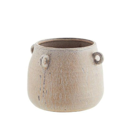 Madam Stoltz - Stoneware Pot w/rings