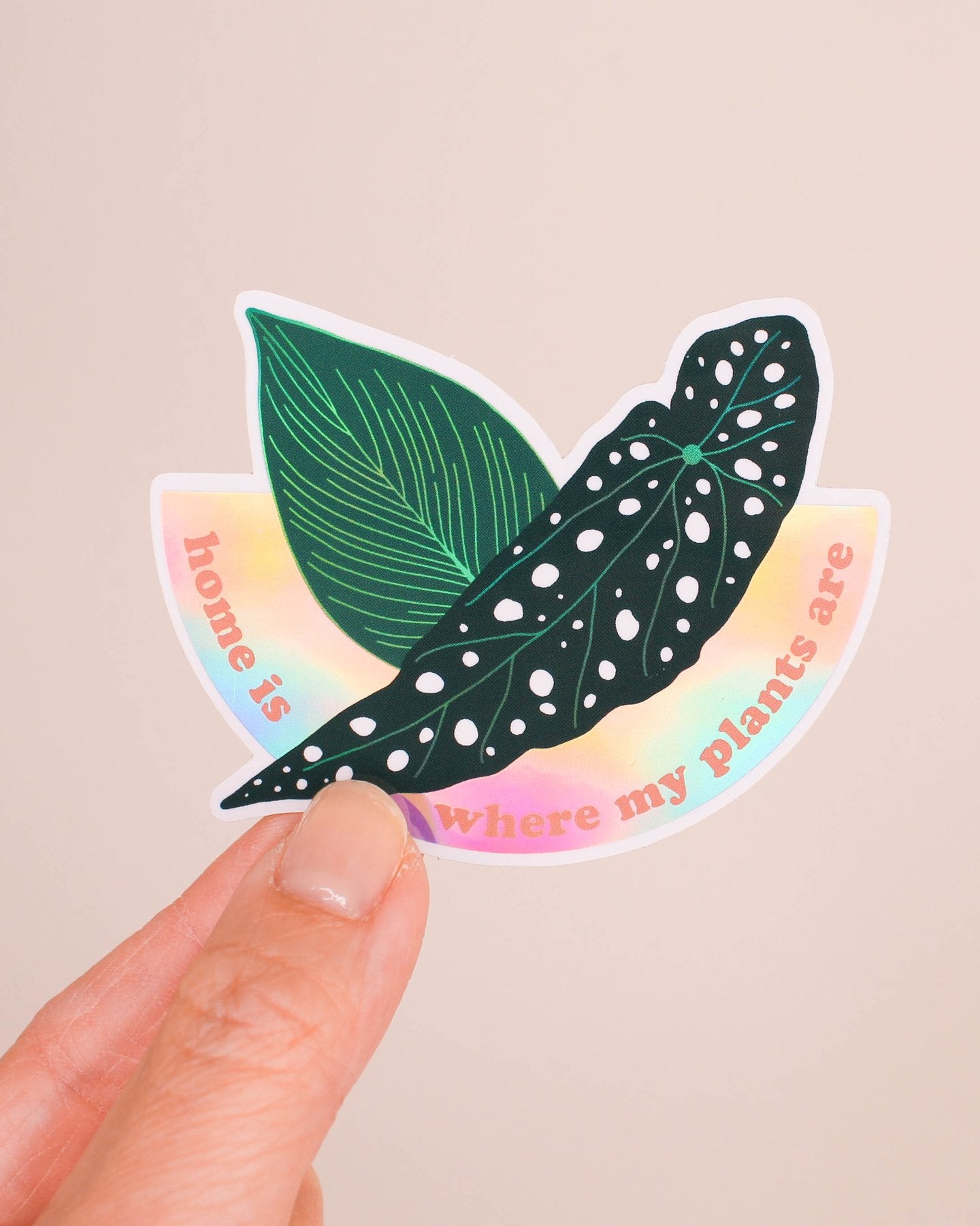 HEMLEVA Holographic Sticker - Home is Where My Plants Are