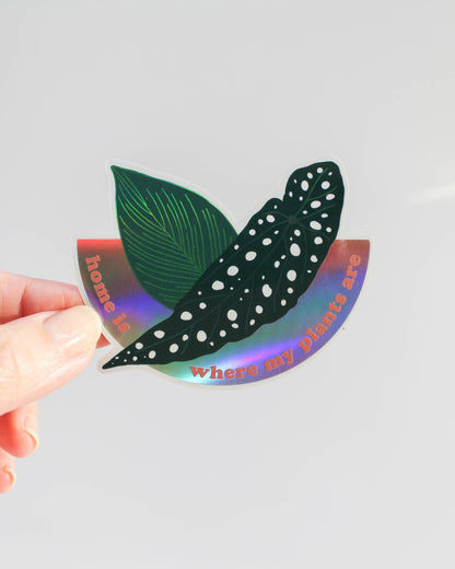 HEMLEVA Holographic Sticker - Home is Where My Plants Are